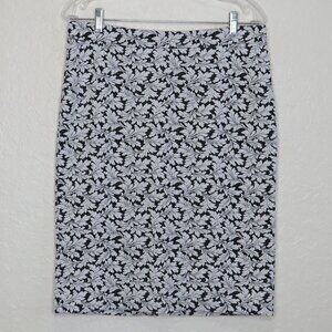 Michael Kors* Women's 1/4 Back Zip 5.5" Slit Floral Pencil Midi Skirt~ Medium